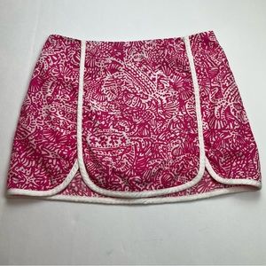 Lilly Pulitzer‎ Womens Size 00 Pink White Skort Golf Preppy Style# 76334 Coastal